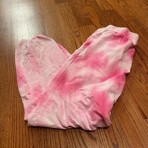 TRENDY PINK TIE DYE SWEATPANTS